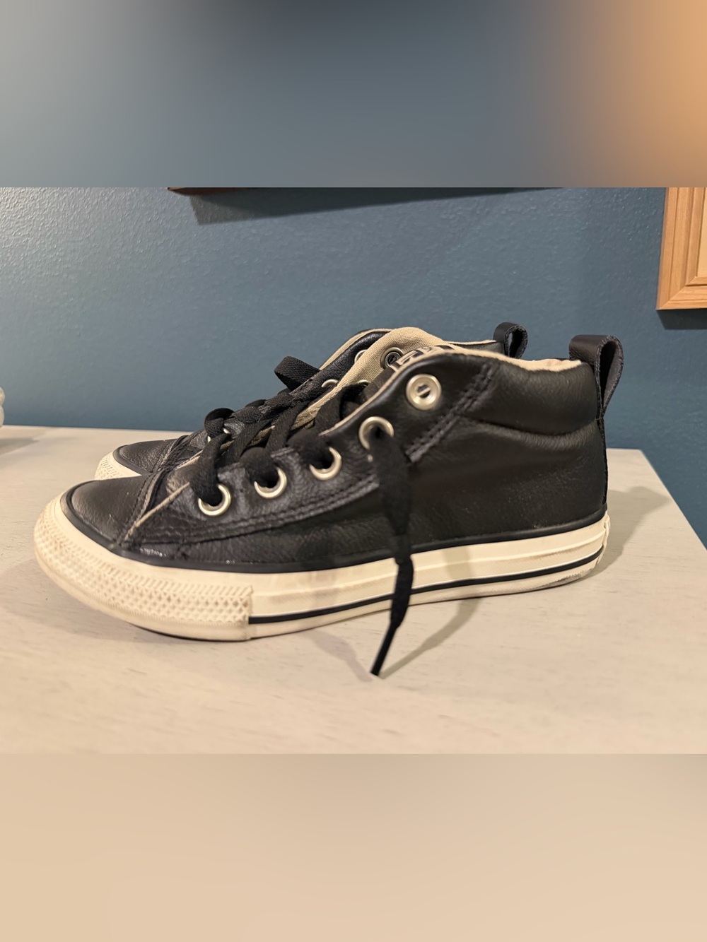 Converse Kids Black High-Top Sneakers with White Sole
